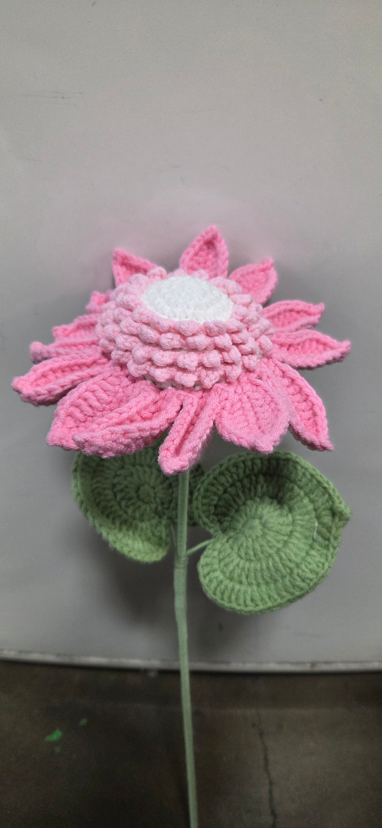 Pink Crochet Sunflower