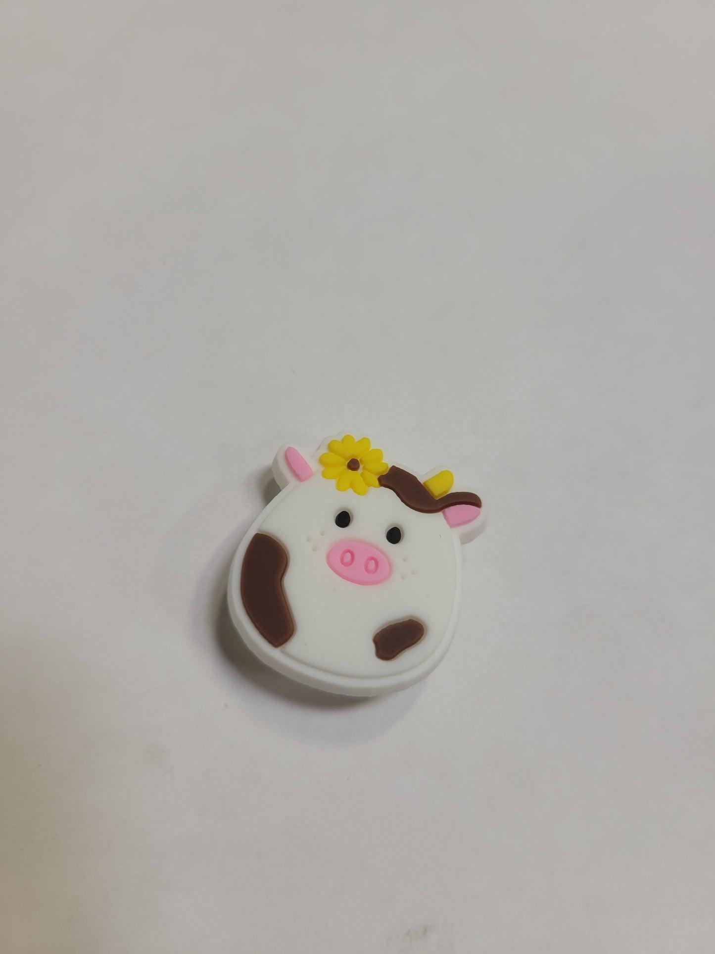 White Cow Flower Crown Charm