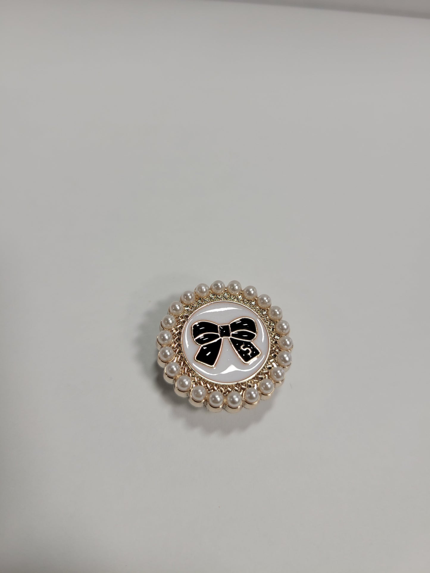 Black Bow Pearl Charm