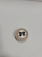 Black Bow Pearl Charm