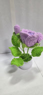 Single Stem Crochet Rose Pots