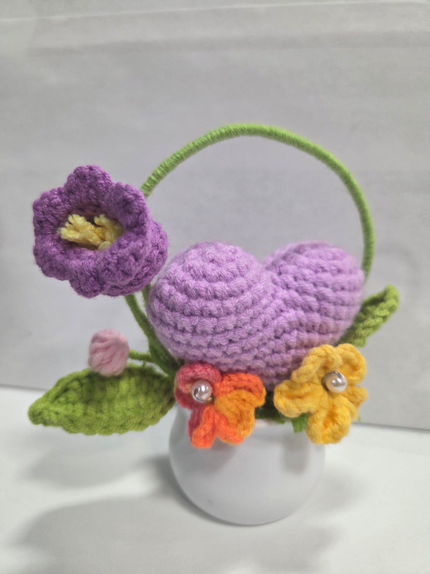 Crochet Flower Pot Purple