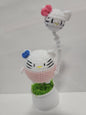 Pink & White Kitty Pot