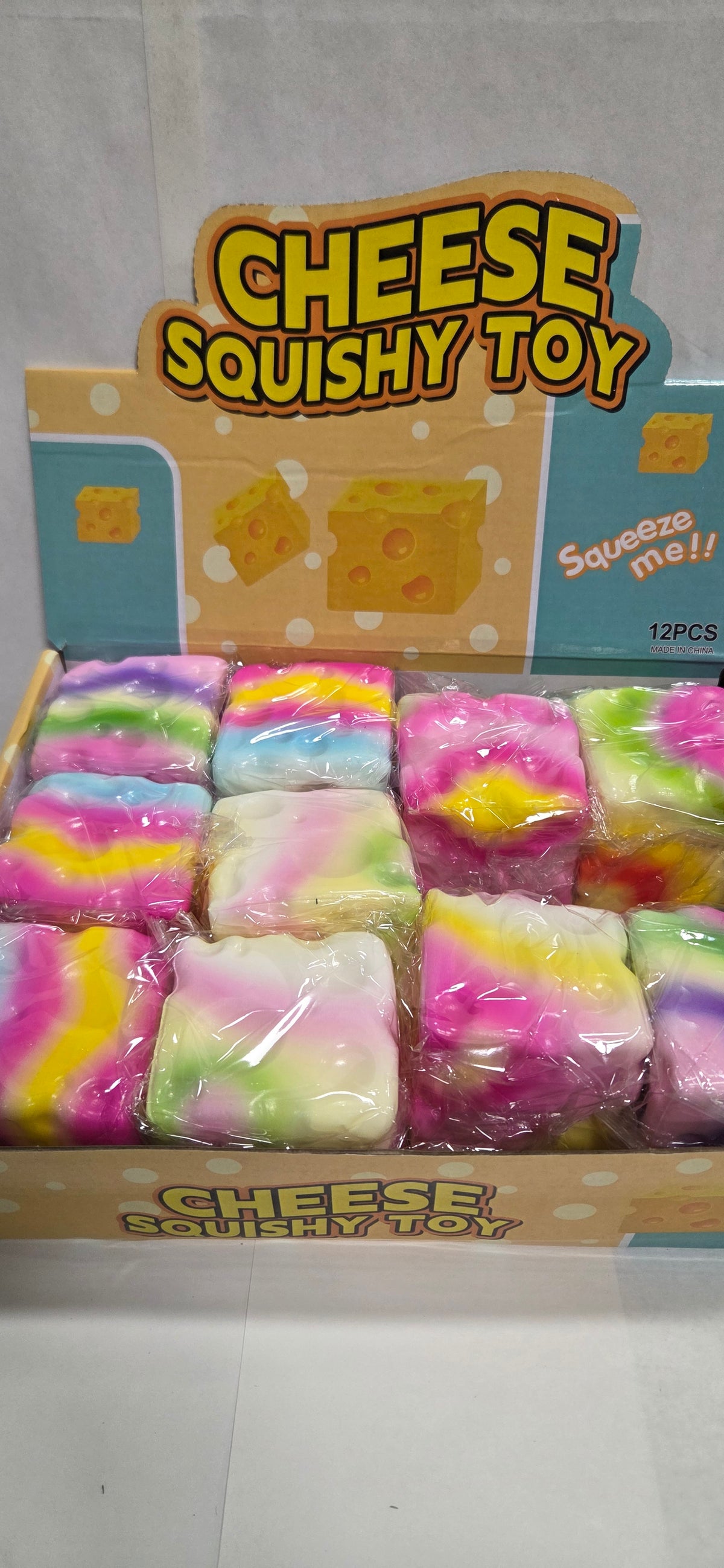Tie Dye Cheese Squeeze Toy