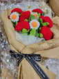 Orange Tanya Bouquet with Red Crochet Roses