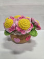 Crochet Pink and Yellow Sunflower Pot