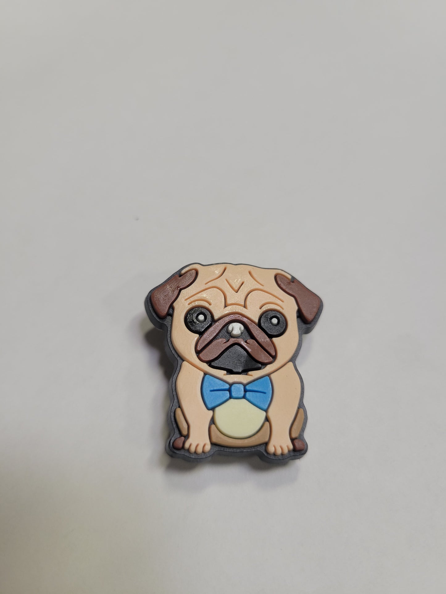 Pug Dog Blue Bowtie Charm