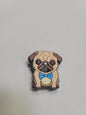 Pug Dog Blue Bowtie Charm