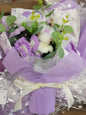 Crochet Purple and White Rose Bouquet