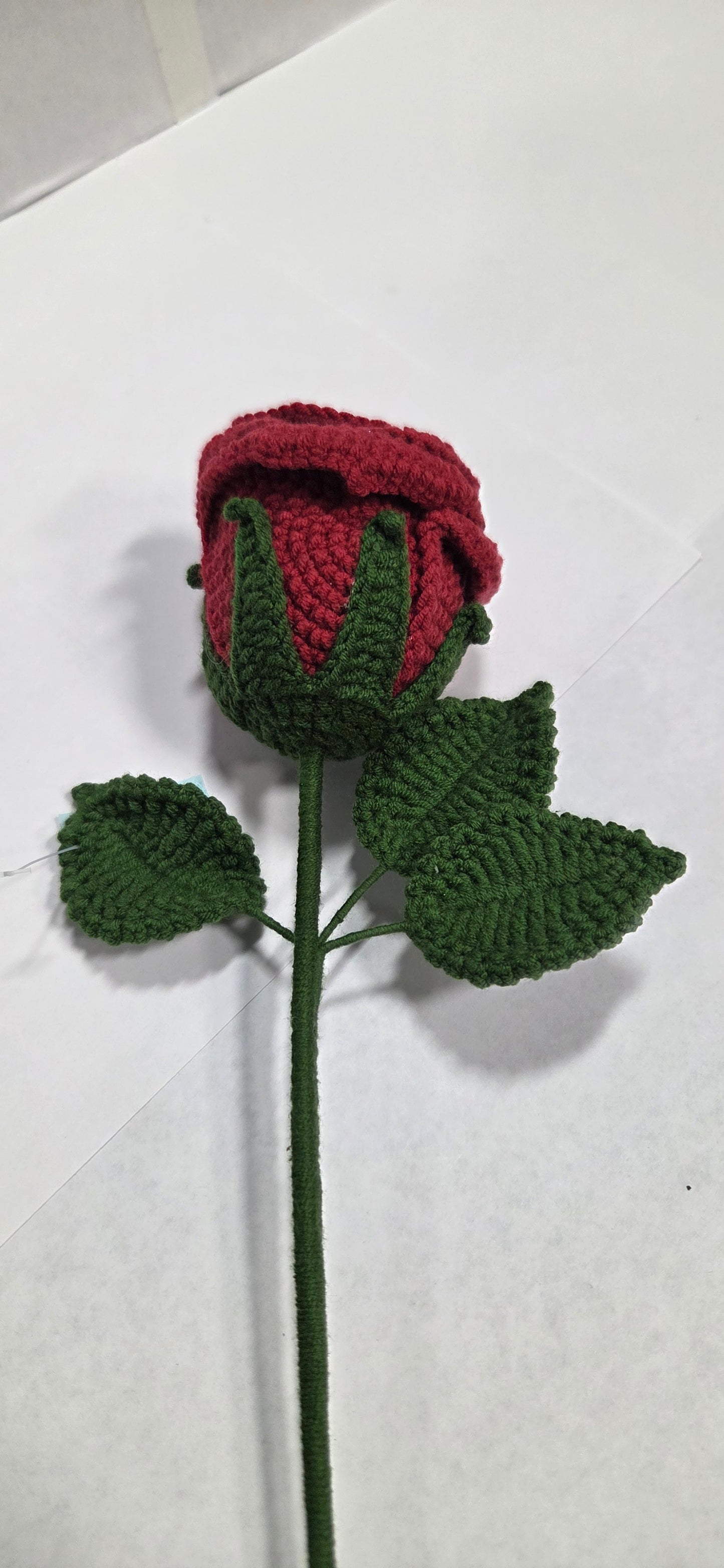 Crochet Dark Red Rose