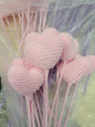 Pink Heart Crochet Flower