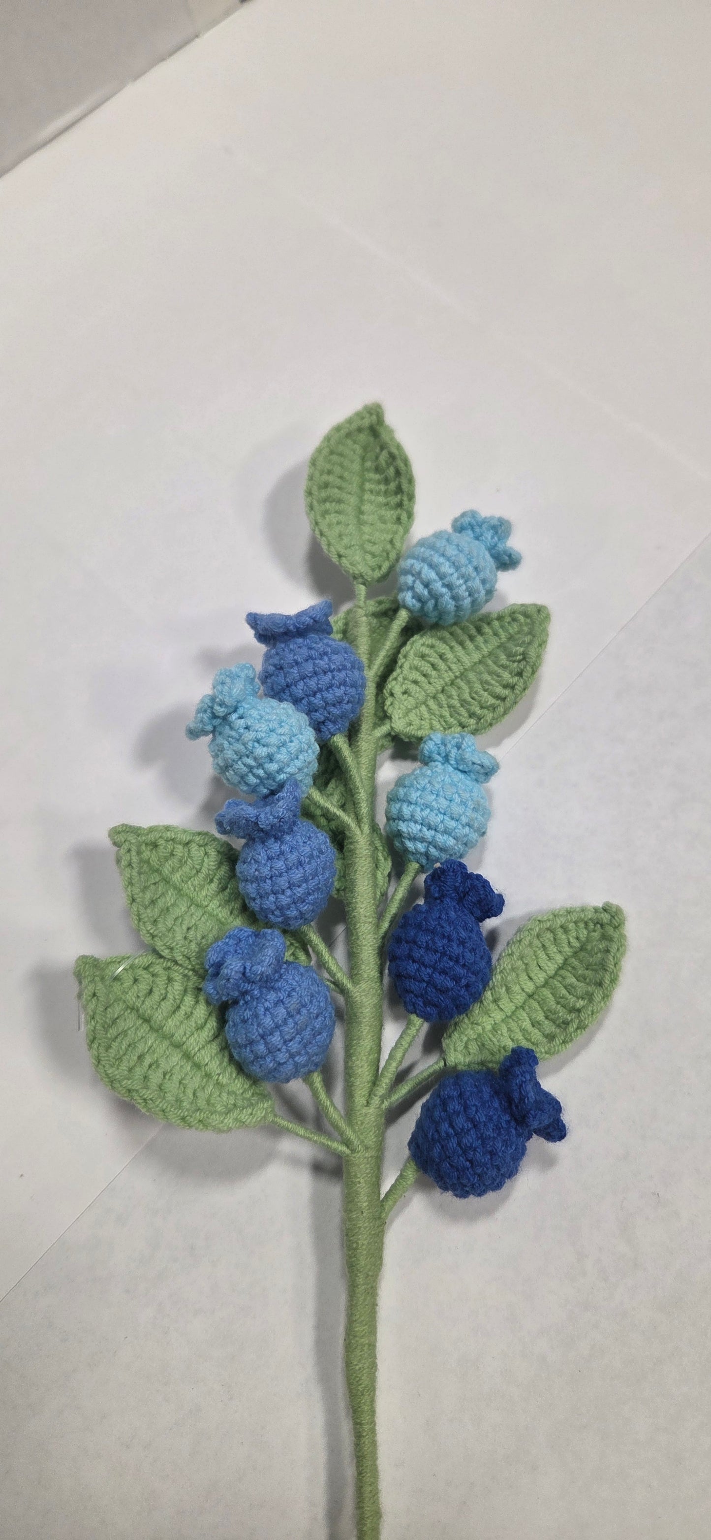 Crochet Blue Flower Branch