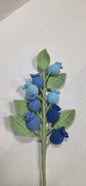 Crochet Blue Flower Branch