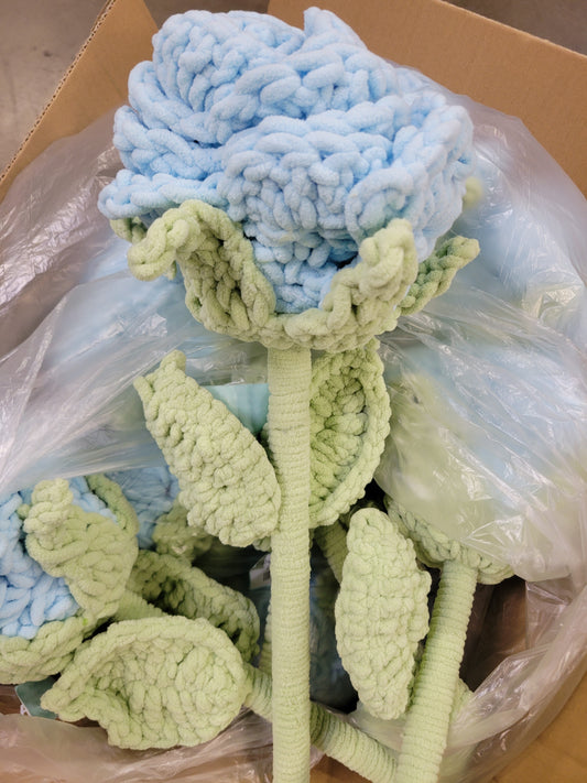 Crochet Big Rose Blue